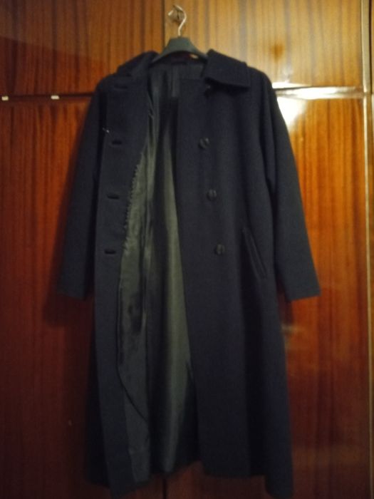 Palton dama,negru stofă lâna măsură 48