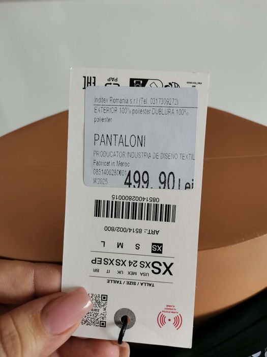 Pantaloni disco Zara noi cu eticheta mărime XS