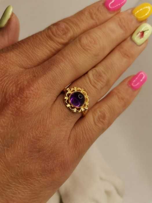 Inel Aur 14k 18k 20K Cu Ametist Amethyst Unicat Asia