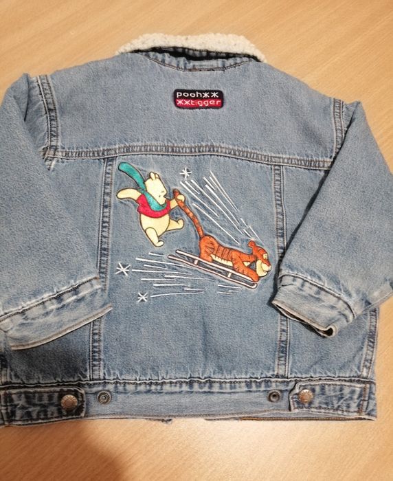 Ватирано бяло и дънково яке 2-3г.