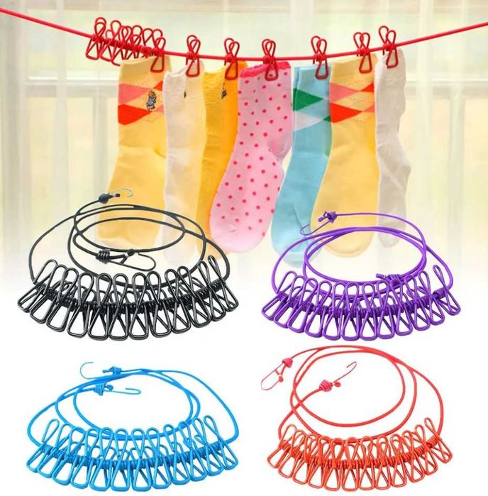 Сушильная веревка для одежды, выдвижная, переносная