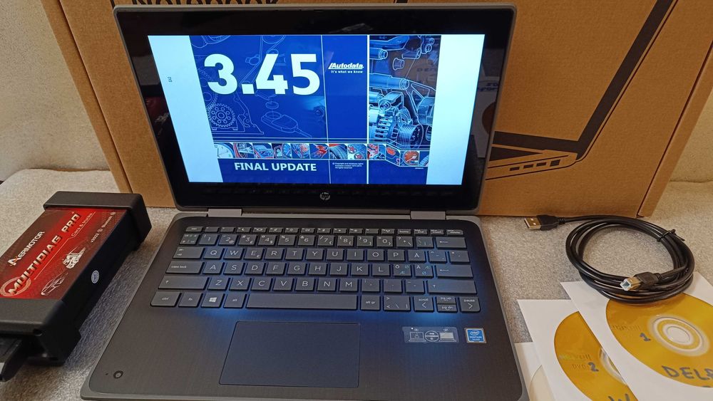 Комплект aвтодиагностика и лаптоп HP ProBook с 8 RAM и тъчскрийн екран