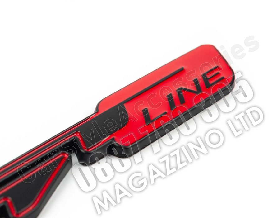 Емблема за Kia GT Line Метална Черно и Черврено