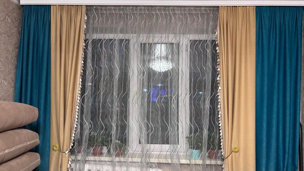 Продам тюль со шторами