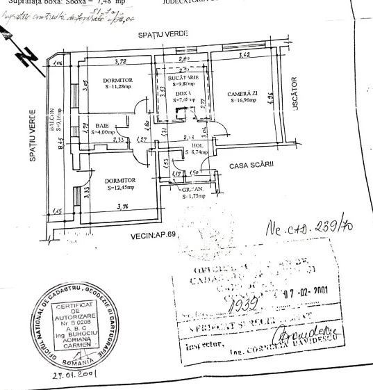 Apartament 3 camere |Decomandat | Dacia  | Parter