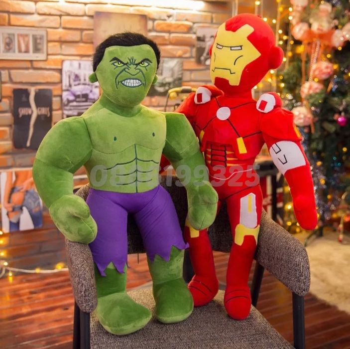 Голяма плюшена играчка Avengers 120см Спайдърмен Батман Хълк Тор и др