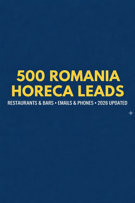 Bază Date HORECA Cluj 2026 - 500 locatii  pentru FURNIZORI & DISTRIBUI