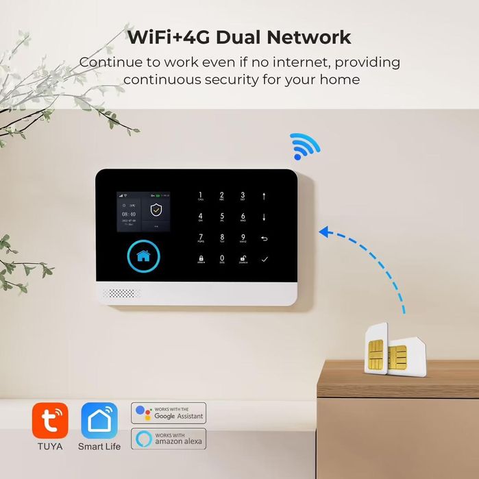 Sistem de alarma wifi cu cartela sim 4g si aplicatie ios android