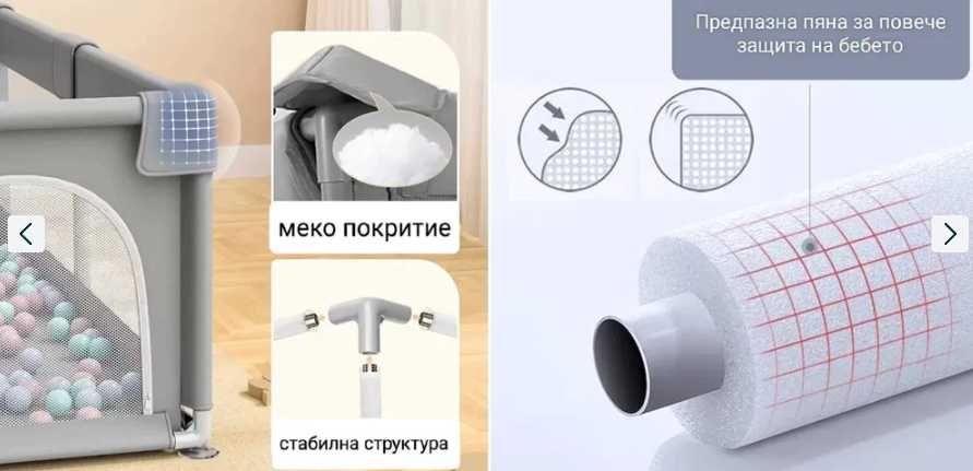 Детска кошара за игра 180/150см. Зелена. Използвана