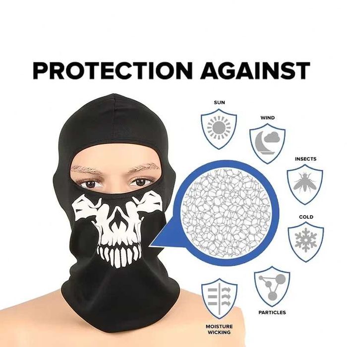 Cagula SKULL masca gat fata urechi protectie vant frig ski bicicleta