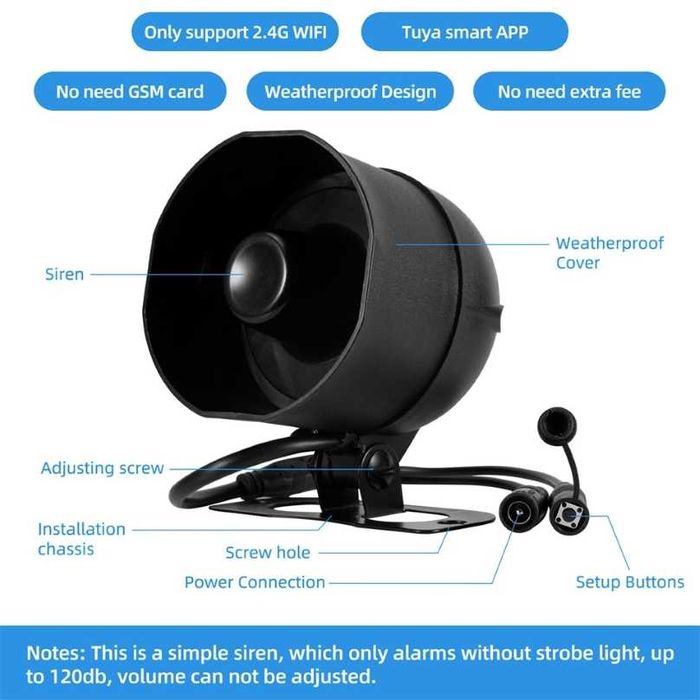 Wifi Tuya Smart алармена система, сирена 120dB