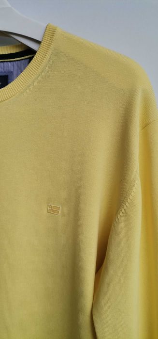 Pulover bărbați Christian Berg mărimea L 100%bumbac galben lemon