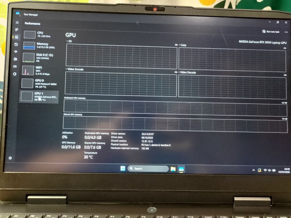 Laptop gaming RTX Lenovo IdeaPad 3