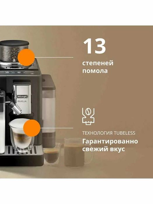 Кофемашина автоматическая DeLonghi Rivelia Perfetto EXAM440.55  черный