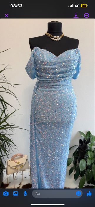 Rochie paiete bleu lunga