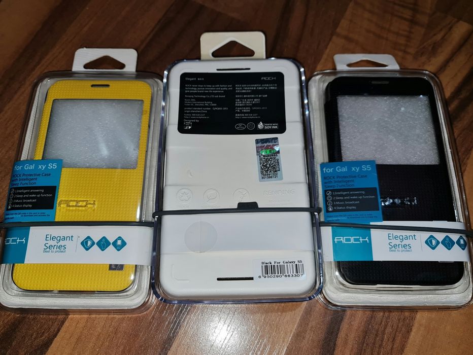 Husa flip originala Rock Elegant Serie Cover Samsung Galaxy S5 S5 Plus