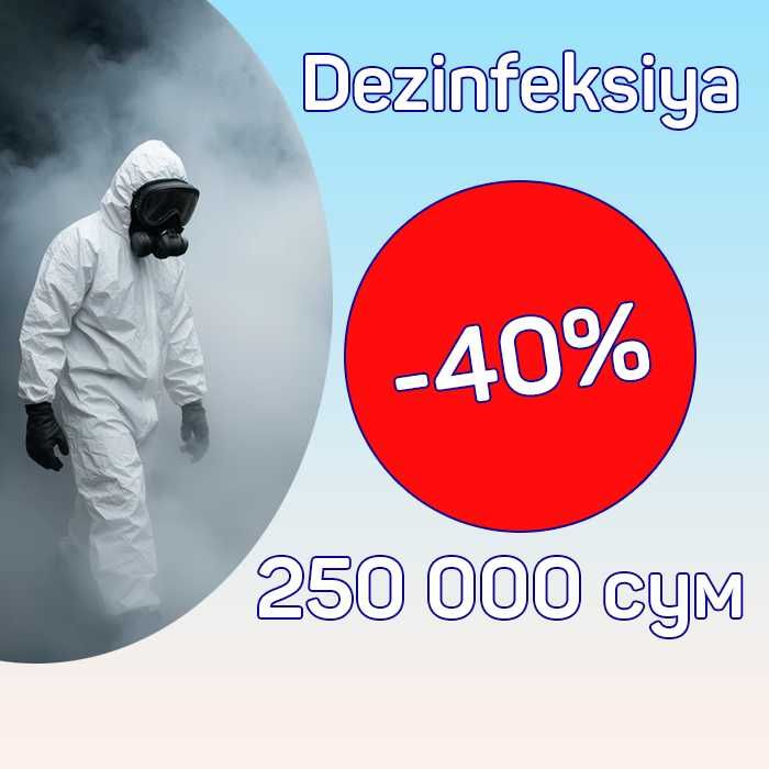 Dezinfeksiya 250 000 so'm Уничтожение тараканов клопов Дезинфекция