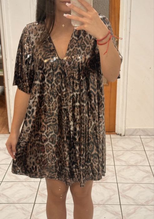 Rochie mini animal print