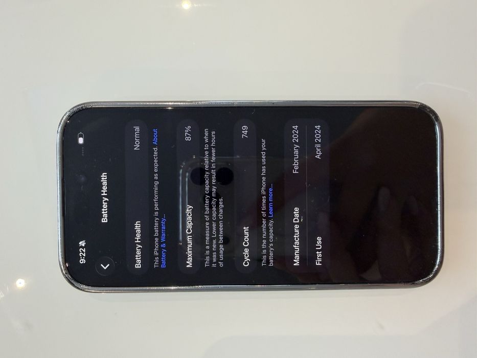 iPhone 15 Pro 128GB, Black.
