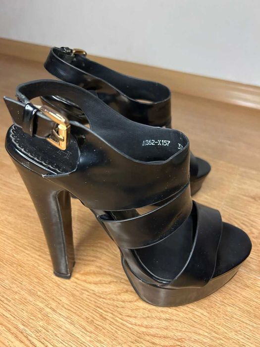 Босоножки на высоком каблуке, вечерние | Платформа 3,5см + каблук 13см