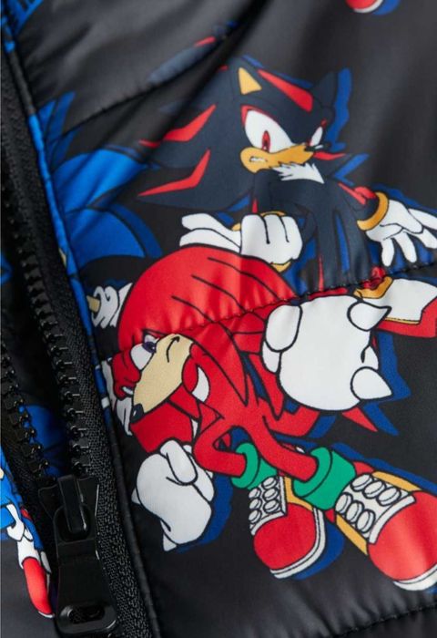 Детски елек НМ с принт Sonic, шушляков елек, капитониран елек, 98/104