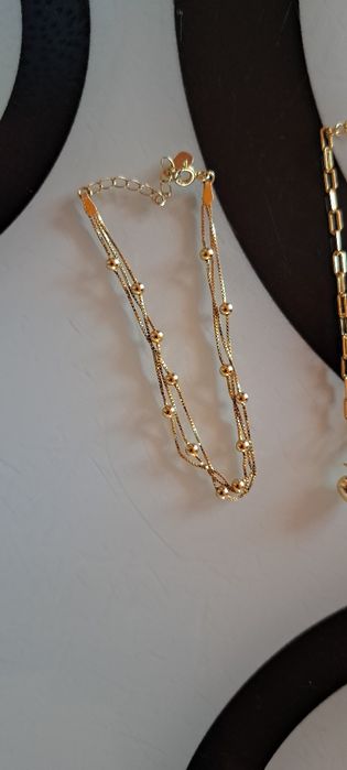 Set argint gold(2 bratari+lant)