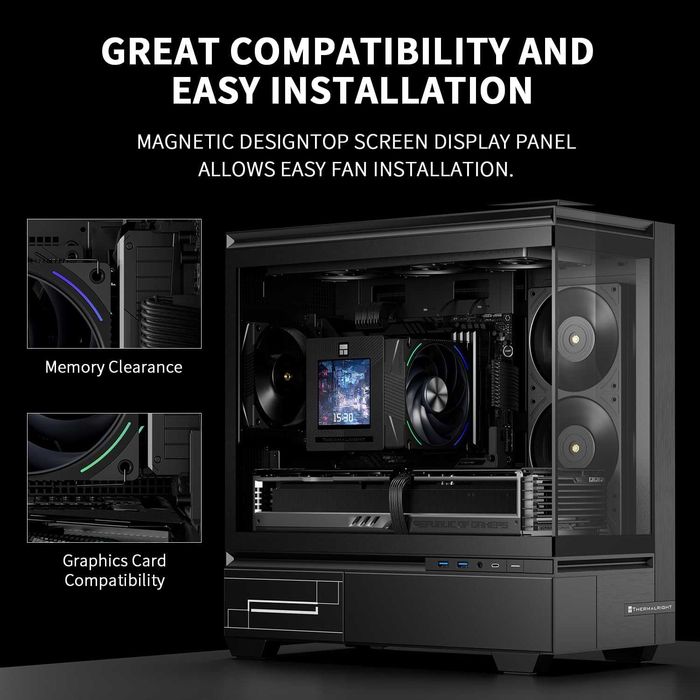 Cooler procesor aer CPU PC Desktop Thermalright Phantom Spirit 120 Vision EVO 7 Conducte Ecran Magnetic de 3,95’’ AMD AM4/AM5 Intel LGA1700/1851/115x
