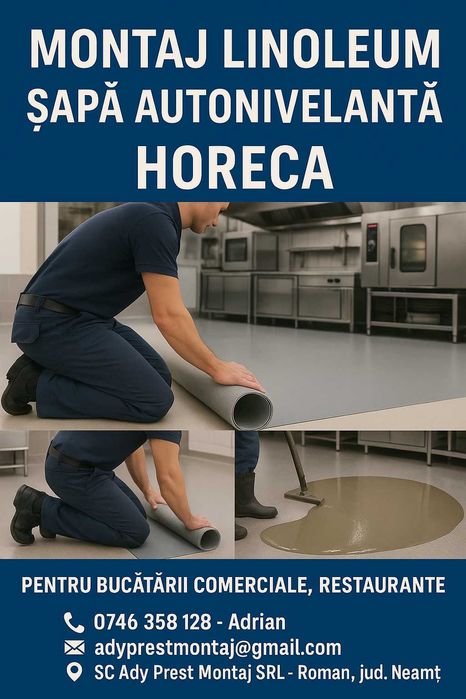 Montaj linoleum mocheta sapă autonivela