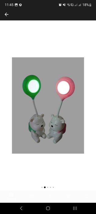 Veioza Led pentru copii ursulet roz cu incarcare USB