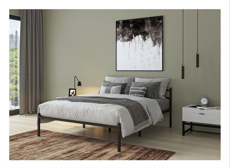 Кровать в стиле LOFT чёрная