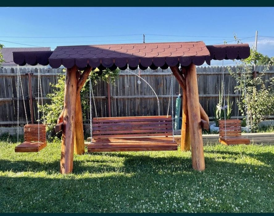 Balansoar din lemn rustic / leagan lemn