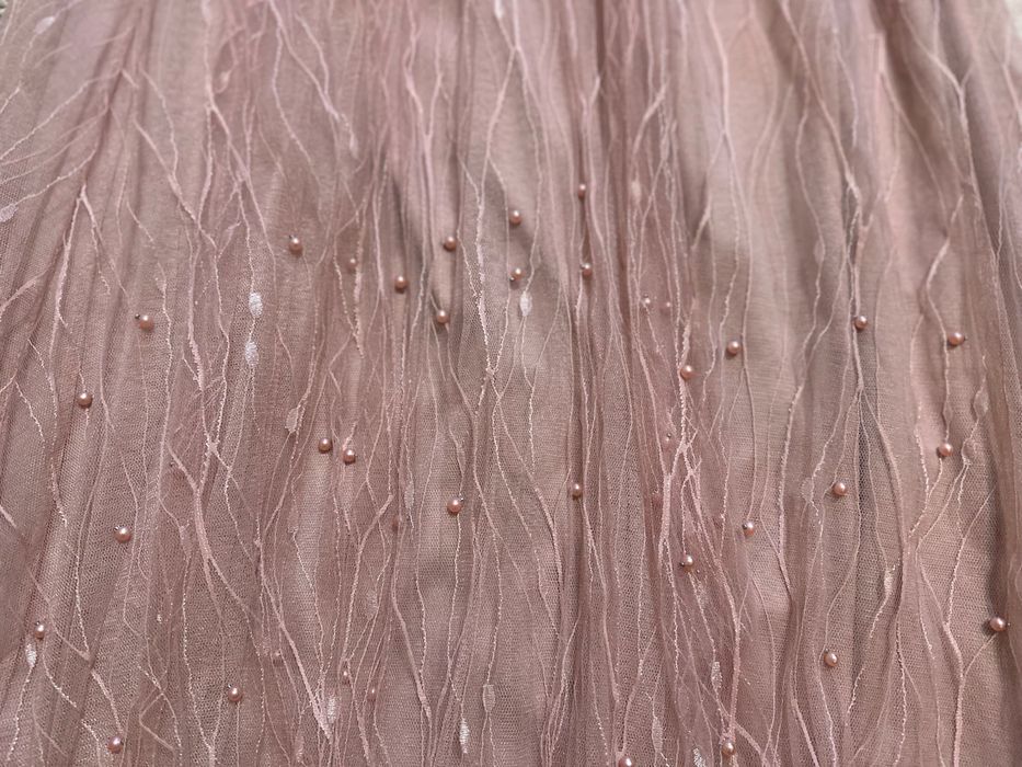 Розова пола с перли,размер S-M