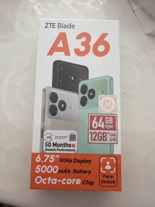 ZTE A36 ашылмаған новый