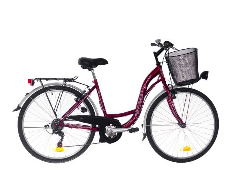 BICICLETA DAMA NEUZER TREKKING Cadru si Furca din otel 26'' Rosu Rubin Stare IMPECABILA