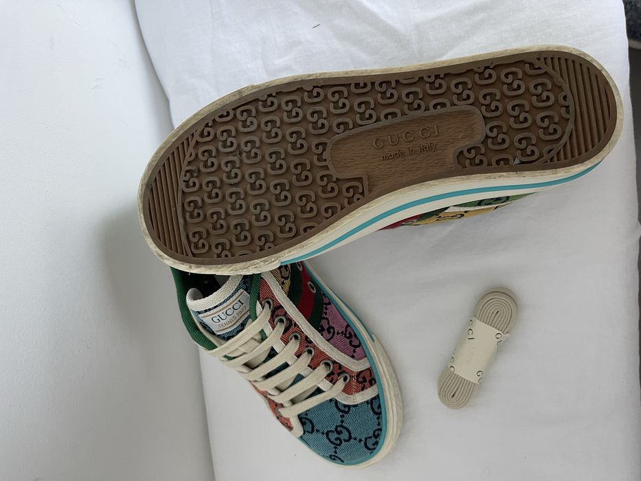 Gucci 1977 GG Logo Canvas Tennis Sneakers Multicolor