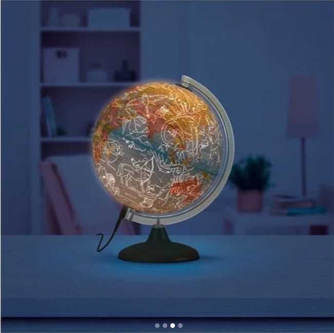 Светещ глобус Ден и нощ Световен географски глобус със съзвездия
