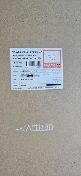 Mousepad Artisan Ninja FX Zero Soft XL — Black — Negru