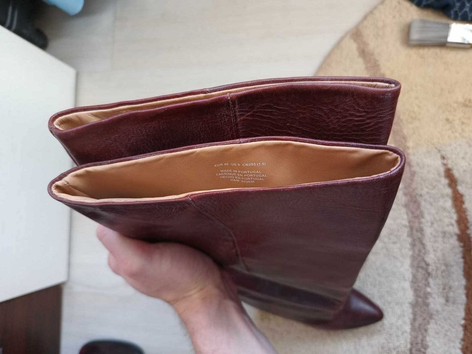 Cizme piele Maison Martin Margiela Pour H&M leather longboots brown 40