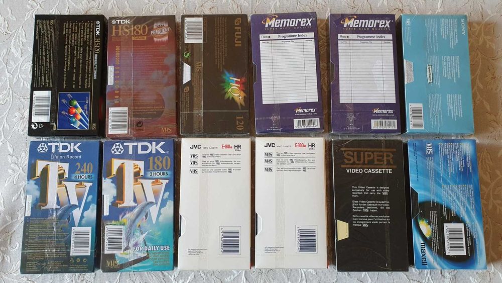 Нови видеокасети VHS TDK, JVC, BASF, Sony, Memorex. Konica