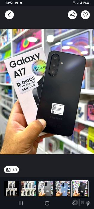 Samsung A17 madellari  qora ,seri, ko‘k ranglaridan bor .yangi hamyon
