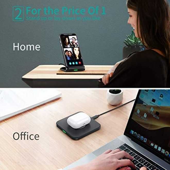 CHOETECH  Qi 10W/7.5W бърза безжична зарядна стойка и подложка