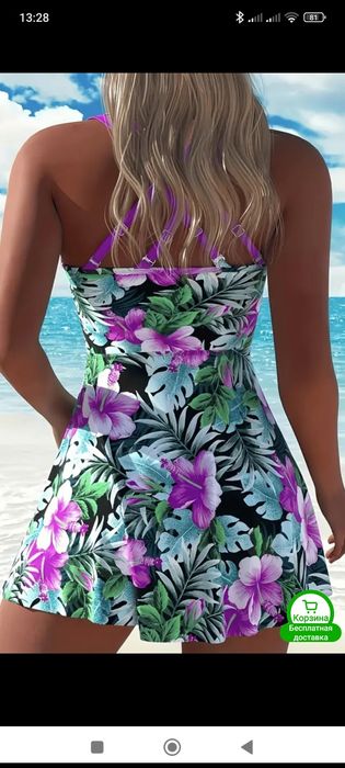 Джинсовый сарафан и танкини-купальник