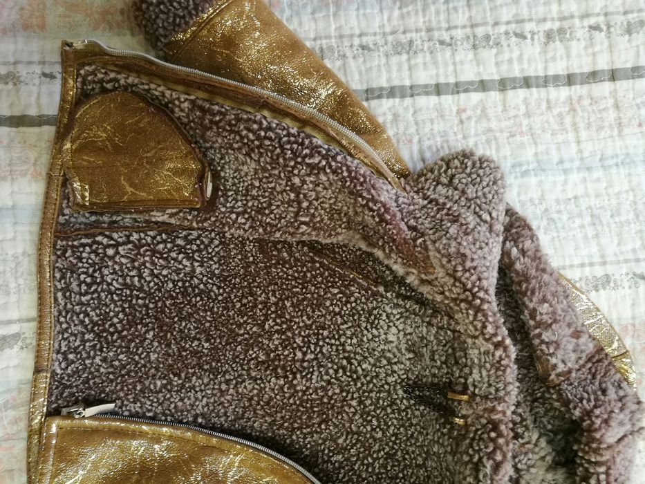 Осенняя куртка-дубленка на 1-2 года