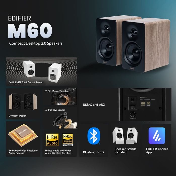 Edifier M60 Black/White/Classic Колонки (мощность 66 ватт)