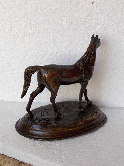 statueta veche patina bronz lucrata manual arta antichitati handmade