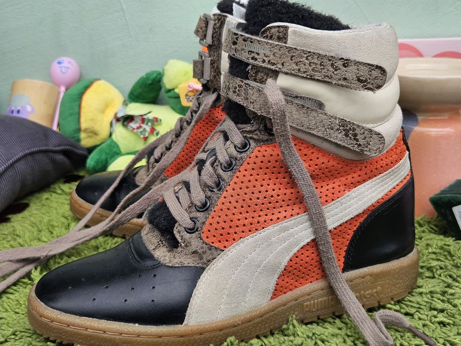 Puma високи кецове от кожа с платформа