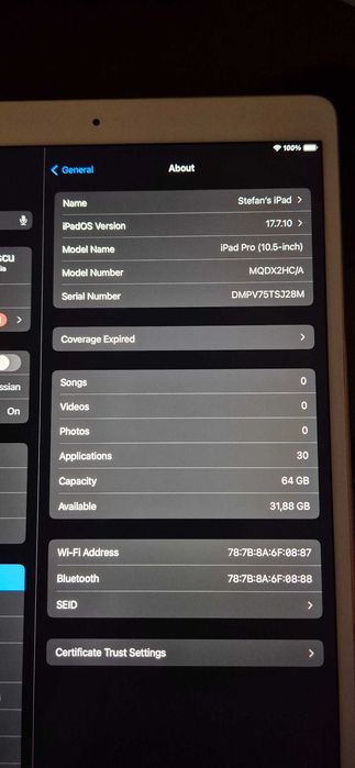 iPad Pro 10.5 (2017) Wifi, 64 gb + Apple Pencil 1st gen impecabile