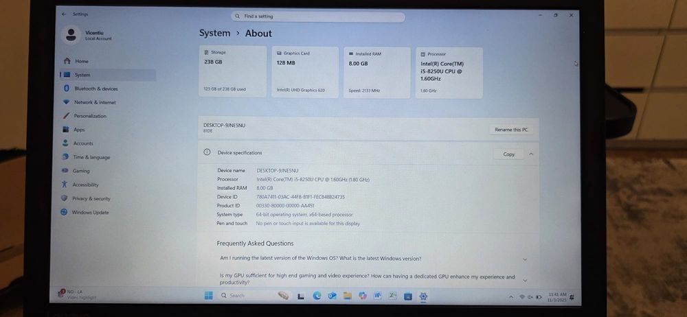 Laptop Lenovo i5, folosit.