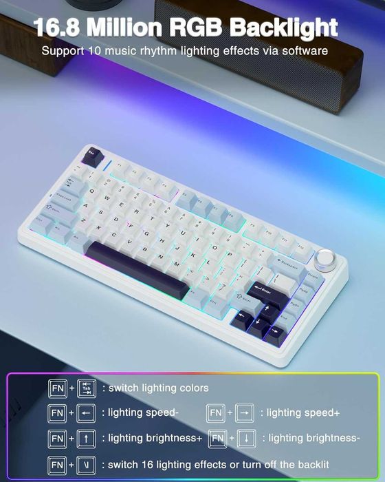 Механична клавиатура AULA F75 RGB Wireless Hot Swap