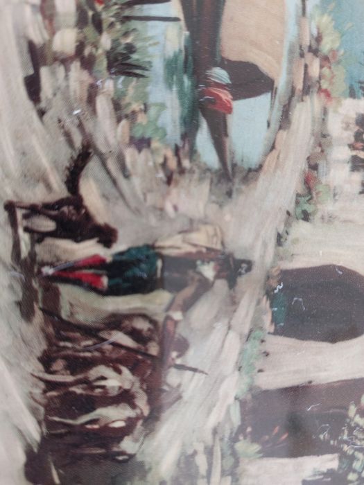 Litografie veche cu semnătură